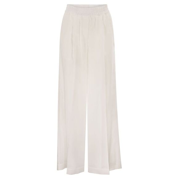 Brunello Cucinelli Women Loose Track Trousers In Cotton Organza
